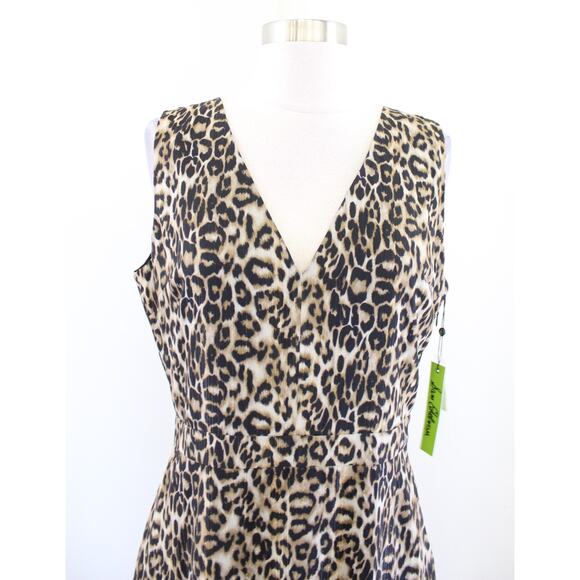 NWT Sam Edelman Metallic Leopard Print Sleeveless Maxi Dress Size 6 V Neck - Picture 4 of 7